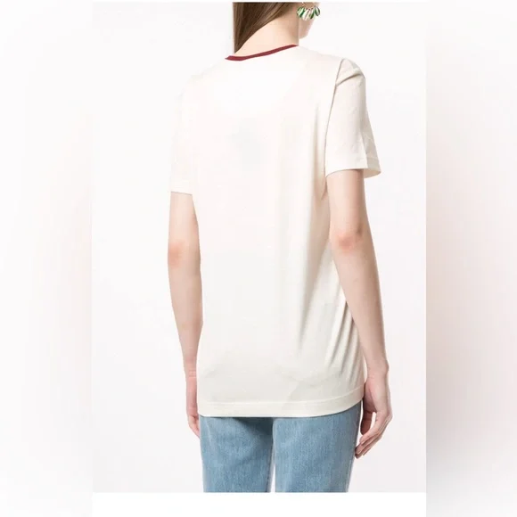 DOLCE & GABBANA "Tropical" Printed Ivory Cotton T-shirt Sz 46 IT/10 US - Picture 6 of 12